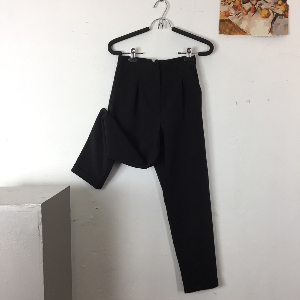 TOPSHOP black high-waist cigarette pants size  2